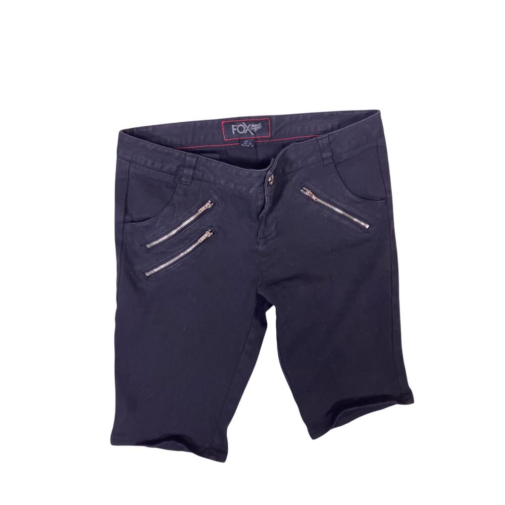 Y2K Fox Racing Black Denim Biker Shorts‎ Women’s 7 Medium Vintage